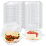 300 Pcs Clear Plastic Take out Containers,Square Hinged Takeout Tray,Disposab...