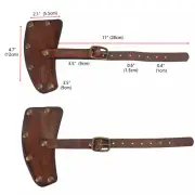TOURBON Vintage Leather 4.7" Double Hatchet Blade Holder Axes Protective Sheath
