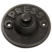 Round Press Bell Push, Antique Copper