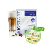 KicStart VLCD Shakes - Café Latte pack of 21 + FREE Tasteless Fibre