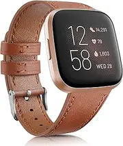 Leather Band for Fitbit Versa 2 Band, Fitbit Versa Band,Versa Lite/SE Band for Men Women, Soft Comfortable Leather Bands Replacement Wristband Straps for Fitbit Versa 2 / Versa/Versa Lite/SE