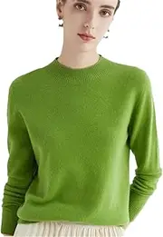 [Zadaos] Women's 100% Wool Sweater Half Turtleneck Cashmere Sweater Knit Fashion Pullover Jumper Army EN8 XL