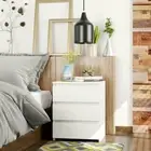 Bedside Table 3 Drawers Nightstand Side Cabinet Bedroom Storage Furniture White