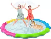 Anti-Slip Splash Pad for Kids Dogs, Thickened Water Sprinkler Play Mat Fun Pool