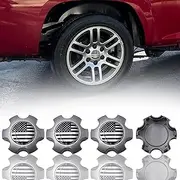 4PCS Custom 140mm 5.5 Inch Silver Plastic Hubcaps with American Flag Design Car Wheel Hub Center Caps Cover for Sequoia Tundra 2003-2006 (17" 5 Twin Spoke Wheels)