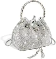 [HARPIMER] Evening Bag Clutch Bag for Women, Silver Purse Evening Bag Sparkly Clutch Purses for Women