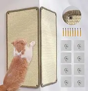 MIAOGE 2 PCS[56x28cm] Cat Scratcher Mats Wall Mounted,Sisal Cat Scratching Pad,Cat Scratch Mat Rug,Anti-Slip on The Floor