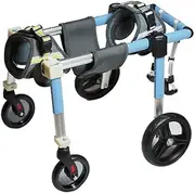Pet Leg Wheelchair, Foldable Pet Wheelchair, Aluminum Dog Stroller, Small/Medium/Large Cat Wheel Rolling Support Tool, Dog Rehabilitation Support Cart to Help Pets Stand,L