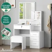 ALFORDSON Dressing Table Stool Set Makeup Mirror Cabinet Vanity Desk White