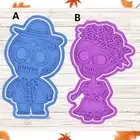 Halloween Mexican Love skulls Cookie Cutter & Stamp Set fondant embosser