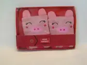 Hand Hottie Reusable Hand Warmers 1 Pair - Pink Pig - *New* Click & Heat