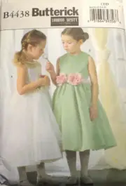 Butterick 4438 Girls Formal Bridal Sleeveless Dress Sewing Pattern 2-3-4-5