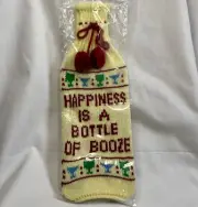 New Liquor Wine Bottle Dress Knit Happiness is a Bottle of Booze Holiday Gift