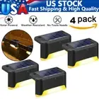4Pcs LED Solar Deck Lights Garden Waterproof Steps Lamps Stairs Fence Lights