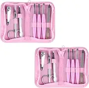 Leona Co 2 Pack Manicure Sets Pedicure Kits Stainless Steel Nail Clipper Personal Care Tools with Case