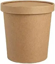 Biodegradable Kraft Paper Soup Bucket with Lid Takeaway Tubs Cups Noodles Deli