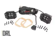 Rough Country 2" Black Series Flush Mount LED Lights | Amber DRL - 70803BLKDRLA