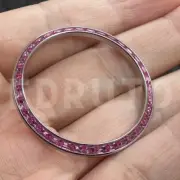 Custom Made Pink Gems Watch Bezel Insert Fits Rolex Datejust 36mm