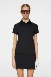 J. Lindeberg Women’s Golf BOBI TECH POLO Black Small New NWT