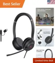 Professional USB Headset with Noise-Cancelling Mic | Teams Certified, USB-C & A