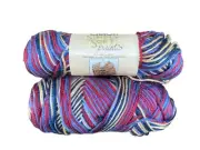 Caron Simply Soft Paints Yarn 2 Skeins Our Herirage 0015 Red Purple Blue 4 Med