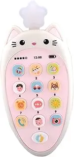 HONMEET 1Pc Mobile Phone Cartoon Simulation Music Learning Device for Early Education Develop Communication Skills Hand Eye Coordination Bright Colors Adorable Design