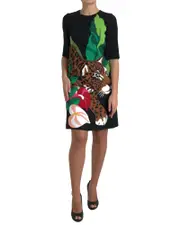 Jungle Print Sheath Stretch Dress