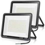 2 Pack 240W LED Flood Lights,100-277V IP65 Waterproof 5000K Daylight 1700 wat...