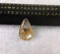 在飛比找Yahoo!奇摩拍賣優惠-[Disk水晶][招財納福]正白底黃金鈦晶水滴墜JX-29(