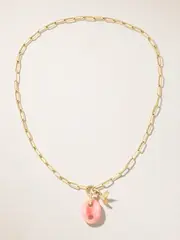 [Jenna Blake] Jenna Blake - Mariner + Mini Hummingbird 18-karat Gold Multi-stone Necklace - Pink - One size One size Pink