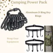 Camping power pack Aluminum D Ring Key Rings, Tree Hanger Gear(Bulk 3 Sets)