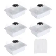 5 Pack 6 Cell Seeding Starting Trays Kit for Greenhouse Planting, White