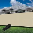 9FT Tall Beige Privacy Fence Cover Screen Anti UV Net Cover for Garden Yard