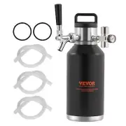 VEVOR Beer Growler Tap System, 64Oz 1.89L Mini Keg, 304 Stainless Steel Press...