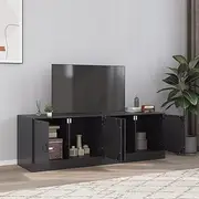 TV Entertainment Center TV Cabinets 2pcs Black 67x39x44 cm Steel