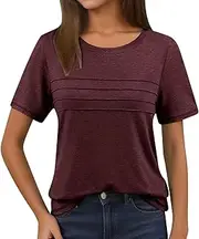 [Generic] Womens T Shirts Baggy Spring Shirts Round Neck Solid Workout Shirts, Rd1, Small