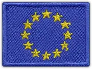 Veicro White Embroidered European Union Flag Patch (Flag Collar) / Hook and Loop Back