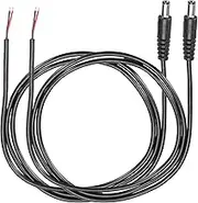 uxcell 2pcs DC Power Pigtails Cable, 5.5mm x 2.5mm Male Barrel Plug Connector to Bare Wire Open End 100cm for CCTV Camera, DVR, LED Strip