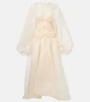 [Zimmermann] Zimmermann Illuminate macramé silk organza gown AU 10 white