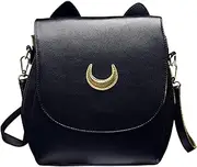 [Oweisong] Women Moon Sailor Purses and Handbags Cute Cat Anime Backpack Fashion Sparkling Satchel Tote Shoulder Bag