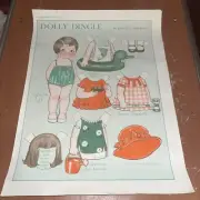 Vintage DOLLY DINGLE Herself Paper Doll uncut page 1930 By Grace Drayton, Summer