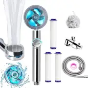 High Pressure Shower Heads, Handheld Turbo Fan Shower, Hydro Jet Blue