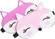 Beaupretty 2pcs Eye Mask Eye Mask Sleep Mask for Eye Mask Eyeshades for Sleeping Cute Eye Mask for Sleeping Animal Blindfolds Eye Masks for Sleep Satin