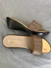 Brown and gold sandals