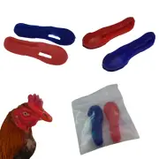 Rooster Chicken Rubber Mouth Beak Safety Protection Guard Flexible Red Blue