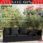 vidaXL Outdoor Lounge Bed with Cushions Black Poly Rattan Garden Sun Lounger AU