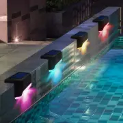 Solar Pool Side Lights 16-Pack, Color Changing Waterproof Light up Swimming Pool
