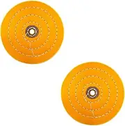 [SagaSave] 2 Pcs Cotton Buffing Wheel, 8 inch Stitched Buffing Polishing Wheel Buffer Polish Grinder Pad for Jewelry, Glass, Wood (Yellow）