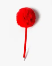 Red Round Fluffy Pen