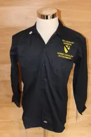 Dickies 5574 LS Work Shirt Navy Adult S 1ST Cav Division Horse Cavalry Military